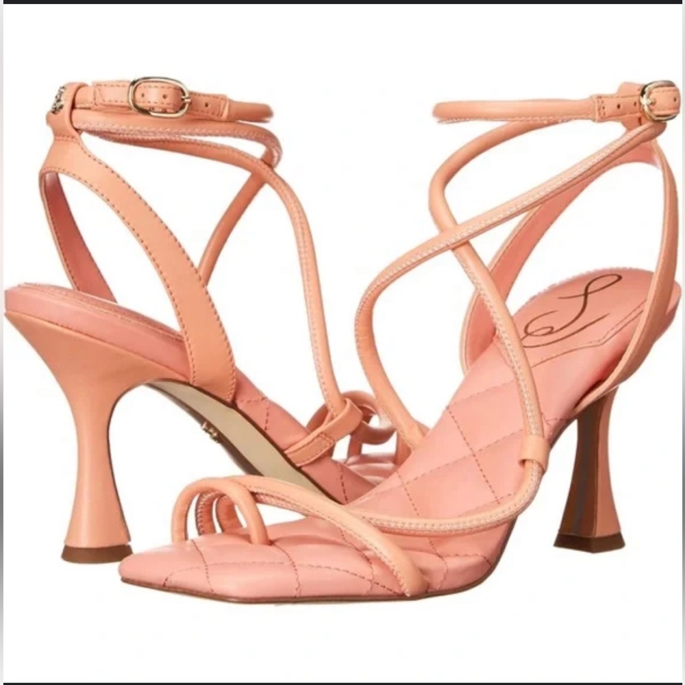 Sam Edelman Maven Leather Padded Pink Strappy Sandals NEW - Picture 2 of 9